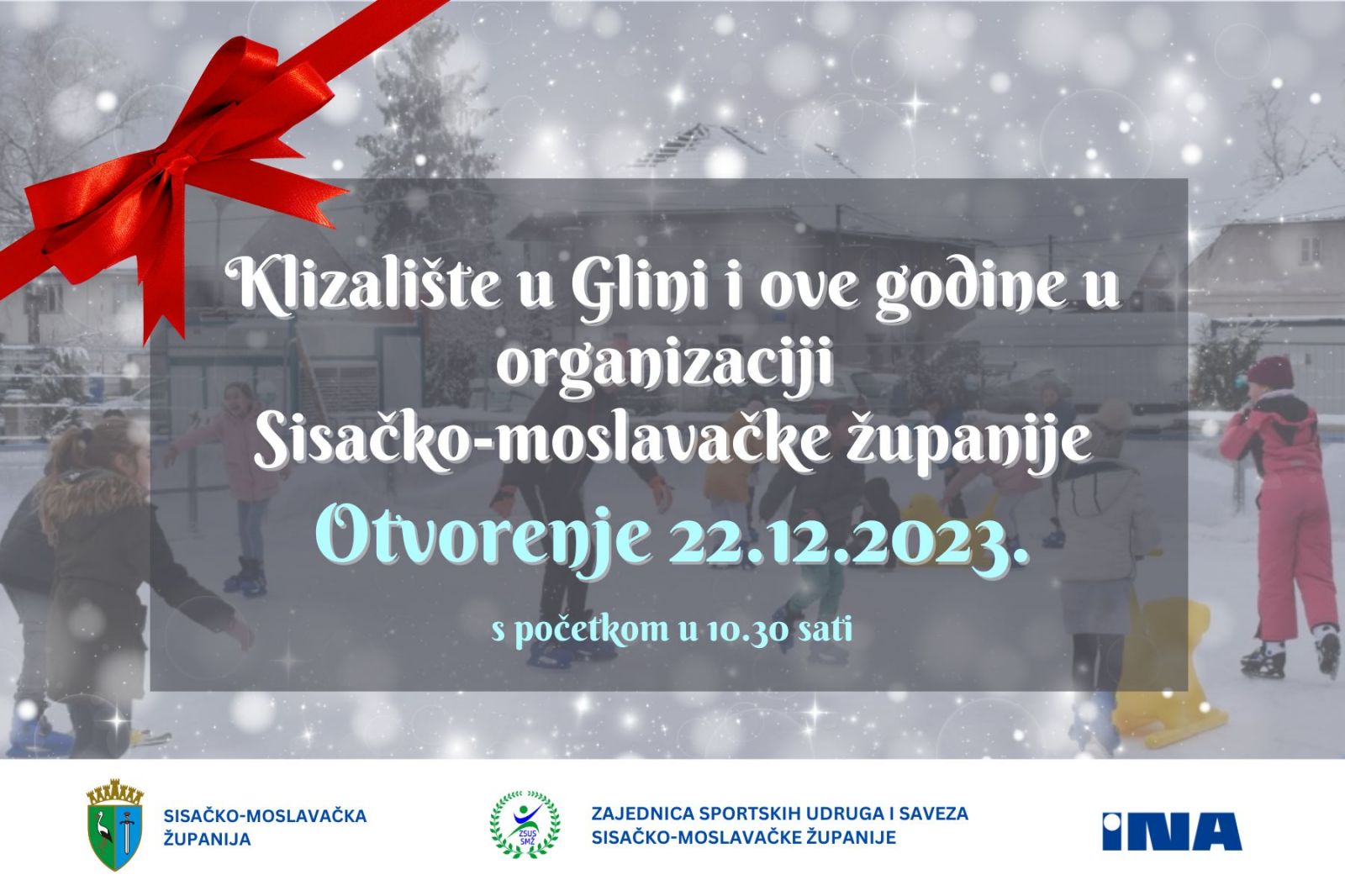 Sisačko-moslavačka županija je i ove godine za djecu Banovine priredila poseban poklon, treću godinu za redom u Glini će svoj djeci biti besplatno dostupno klizalište