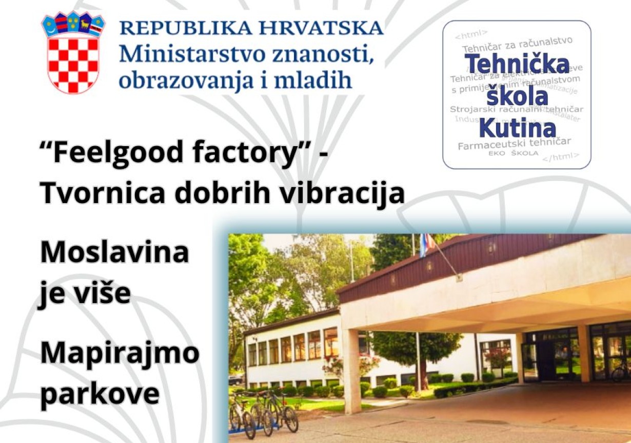 MINISTARSTVO ZNANOSTI,OBRAZOVANJA I MLADIH ODOBRILO 3 PROJEKTA TEHNIČKOJ ŠKOLI KUTINA